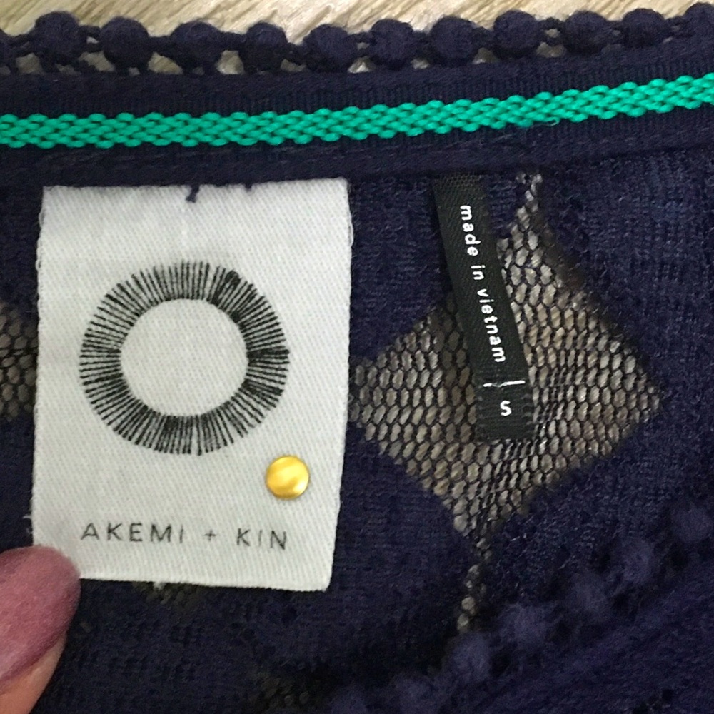 Akemi & Kin Anthro Maite Navy Lace Tunic Small - Picture 3 of 8
